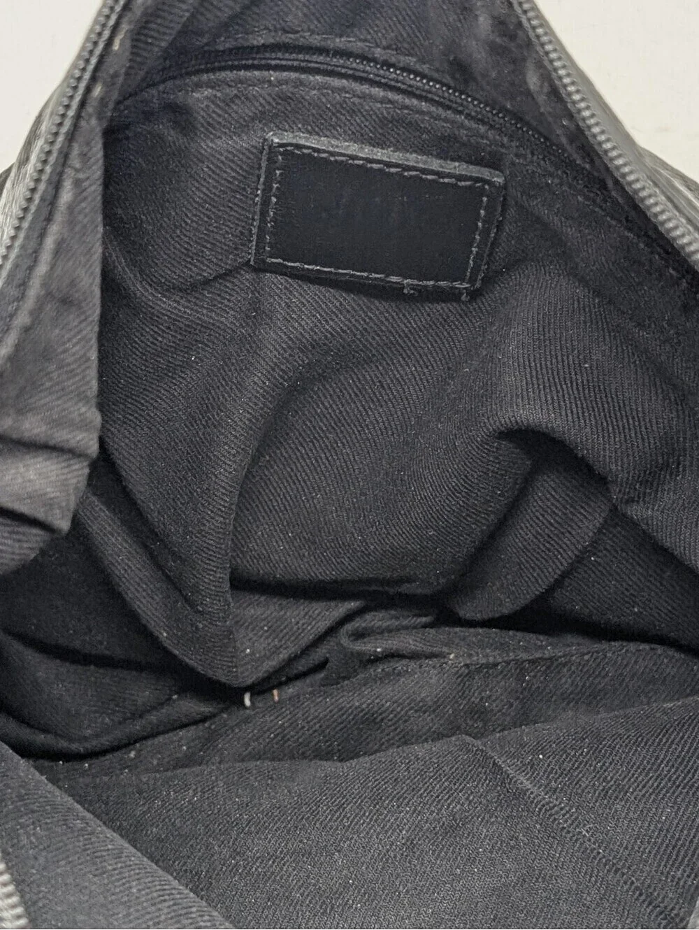 Vintage Liz Claiborne Black Pebbled Leather Hobo Bag | Gold Brass LC Hardware